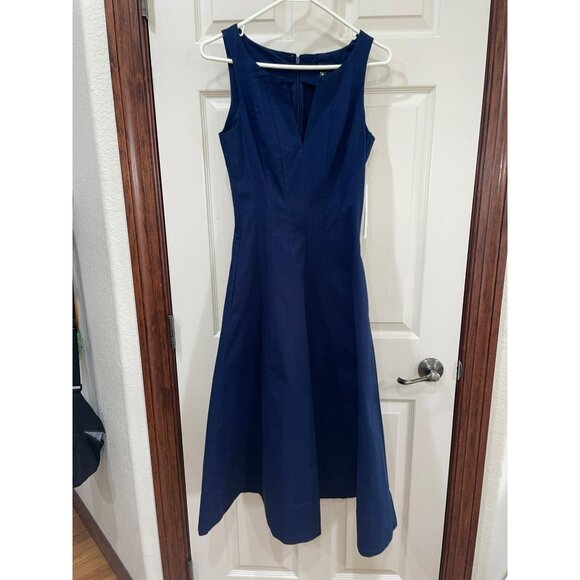 NWT Aqua Navy Blue Sleeveless Midi Fit & Flare Dress Size S - Picture 8 of 10